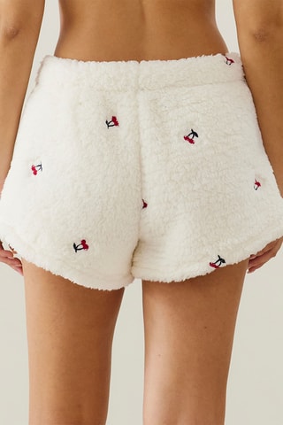 Short de pyjama fourré Cozycherriz - Ecru