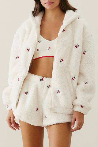 Short de pyjama fourré Cozycherriz - Ecru
