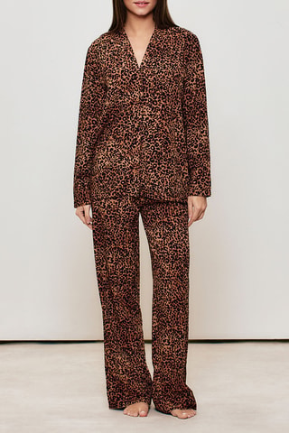 Pantalon de pyjama Mixleoniz - Marron clair et noir