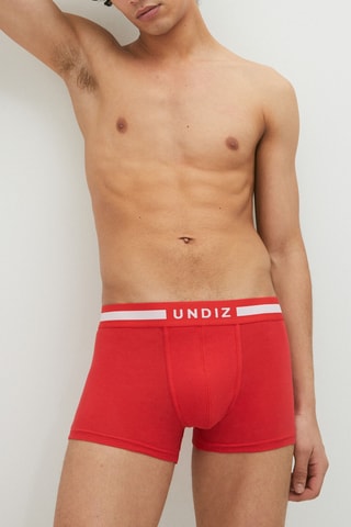 Boxer Oreliz-New Uniz en coton biologique - Rouge - Undiz