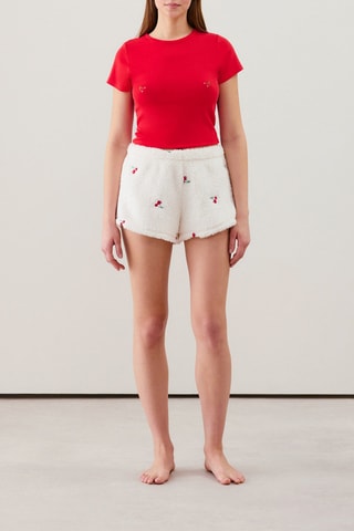 Short de pyjama Brodcherriz - Ecru