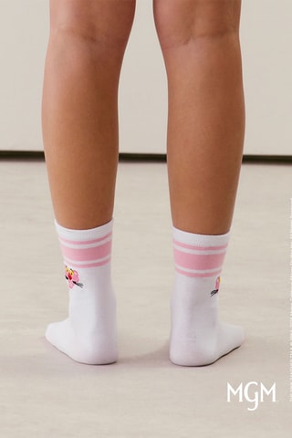 Chaussettes Leopanthiz - Ecru et rose
