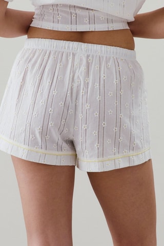 Short de pyjama Partyfloriz - Ecru et moutarde