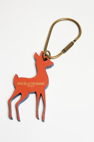 Porte-clés en cuir - Corail