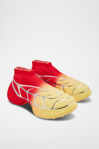 Baskets-chaussettes TK-360 Mid - Rouge et jaune