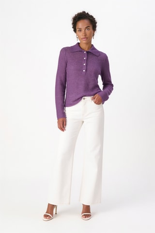 Pull en mohair et laine - Violet chiné