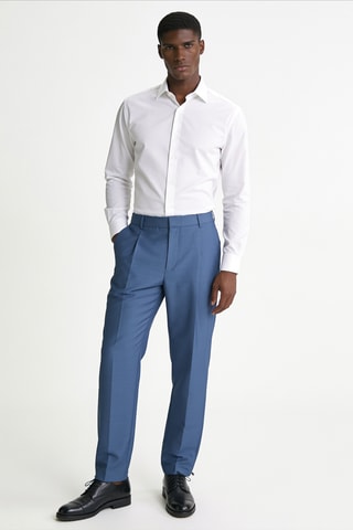 Pantalon regular en laine - Bleu clair