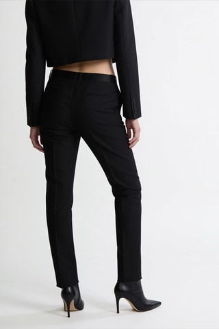 Pantalon de coutume slim en laine et angora - Noir