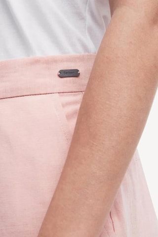 Pantalon taille haute en laine - Rose