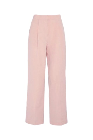 Pantalon taille haute en laine - Rose