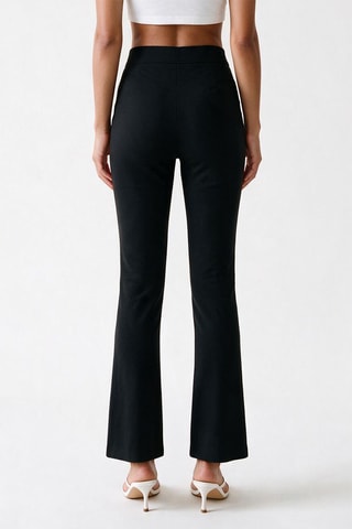 Pantalon bootcut taille haute ponte - Noir