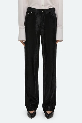 Pantalon en velours taille haute Pony - Noir