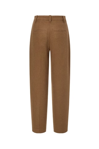 Pantalon straight en laine - Marron