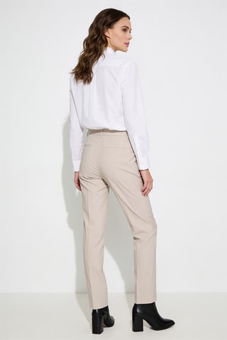 Pantalon flare en laine - Beige chiné