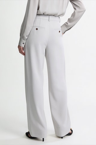 Pantalon slim taille haute - Argenté