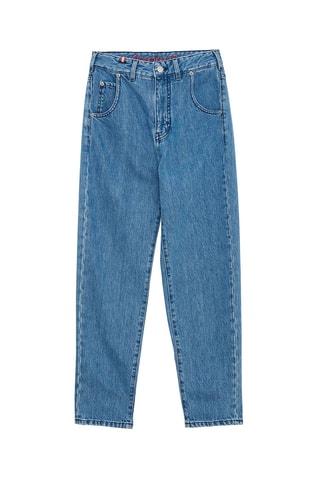 Jean mom 7/8 taille haute Luna - Bleu cobalt