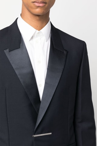 Veste en laine, mohair et soie - Bleu nuit