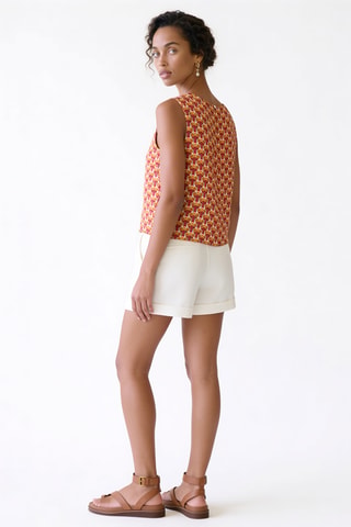 Top en soie - Rouge