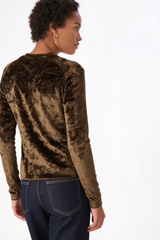 Top en velours - Kaki