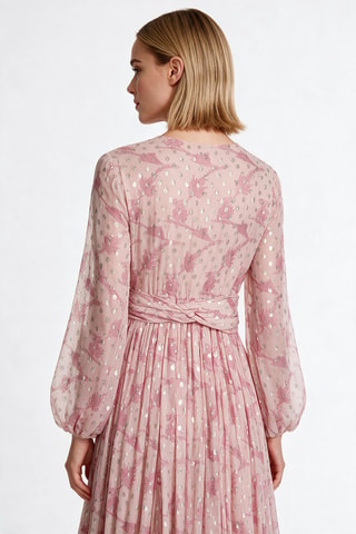 Robe longue en soie - Vieux rose