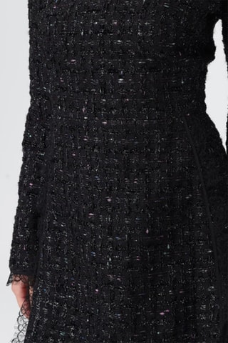 Robe droite en laine et mohair - Noir