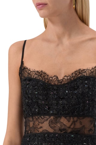 Robe longue en laine et mohair - Noir