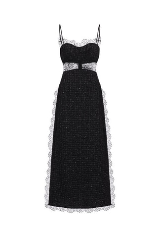 Robe longue en laine et mohair - Noir