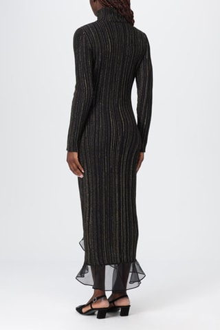Robe fourreau en laine et angora - Noir