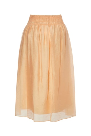 Jupe midi taille haute - Beige