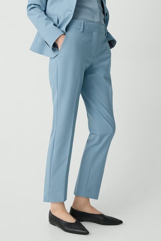 Pantalon droit en laine Treeca - Ciel