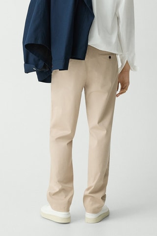 Chino droit en coton lyocell tencel - Beige