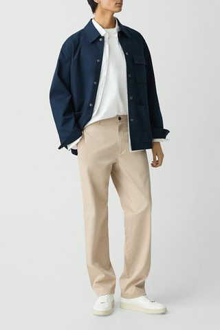 Chino droit en coton lyocell tencel - Beige