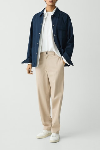 Chino droit en coton lyocell tencel - Beige