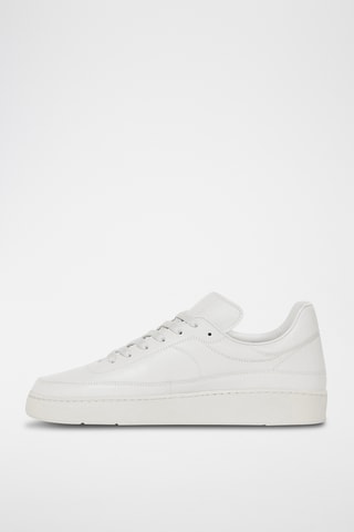 Baskets plateformes en cuir de veau - Blanc