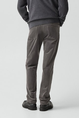Pantalon en velours côtelé biologique - Gris carbone