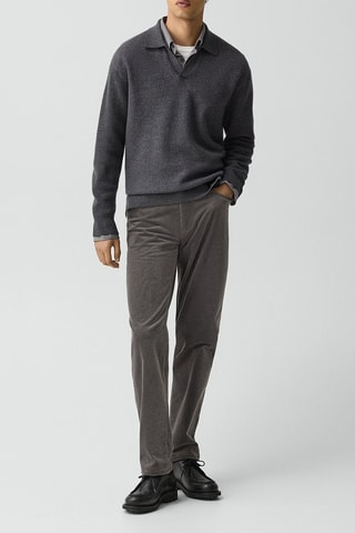 Pantalon en velours côtelé biologique - Gris carbone