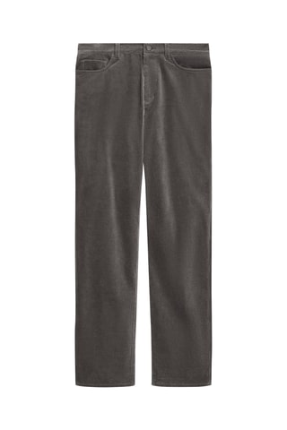 Pantalon en velours côtelé biologique - Gris carbone
