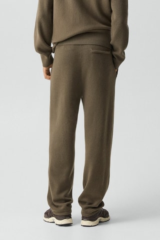 Pantalon relaxed en laine mérinos Boiled - Kaki