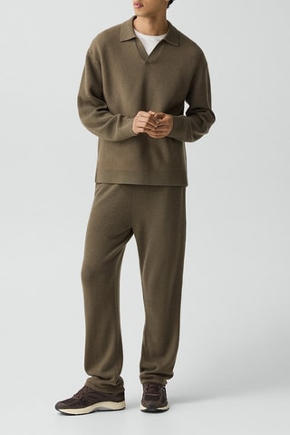 Pantalon relaxed en laine mérinos Boiled - Kaki