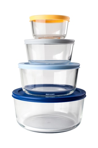 4 boîtes de conservation en verre borosilicate - 236/472/ 944 et 1652 ml