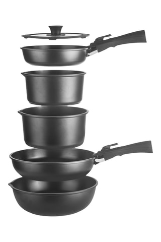 Batterie de cuisine en acier inoxydable - 9 pièces