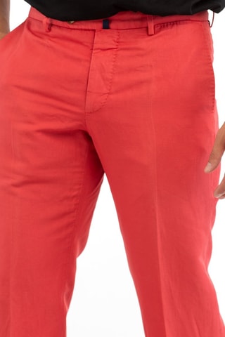 Chino droit en lin - Rouge - Incotex - Rouge