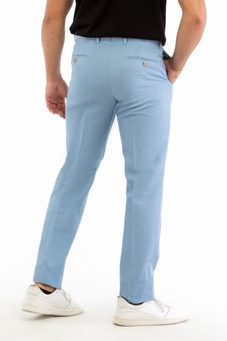 Chino en lin - Bleu clair - Incotex - Bleu