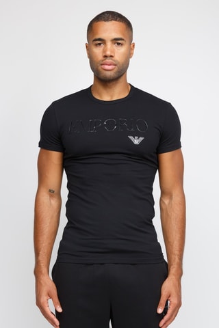 T-shirt - Noir - Emporio Armani - Blanc, gris et noir