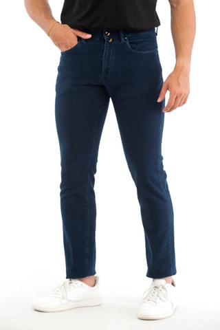 Pantalon slim - Bleu foncé - Incotex - Bleu
