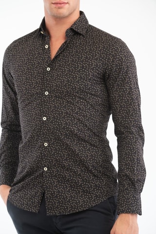 Chemise slim - Incotex - Noir et beige