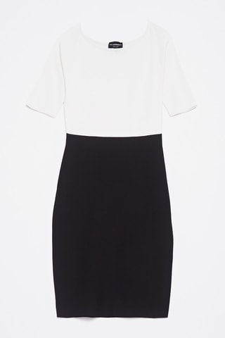 Robe fourreau  - Blanc et noir - Noir et blanc