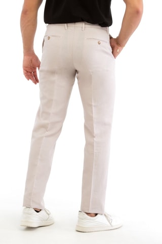 Chino droit en lin - Beige - Incotex - Beige