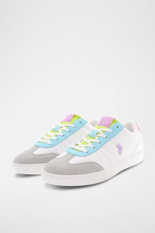 Baskets en nubuck Marlyn - Blanc et bleu