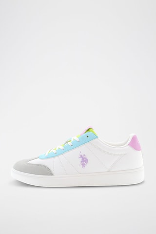 Baskets en nubuck Marlyn - Blanc et bleu